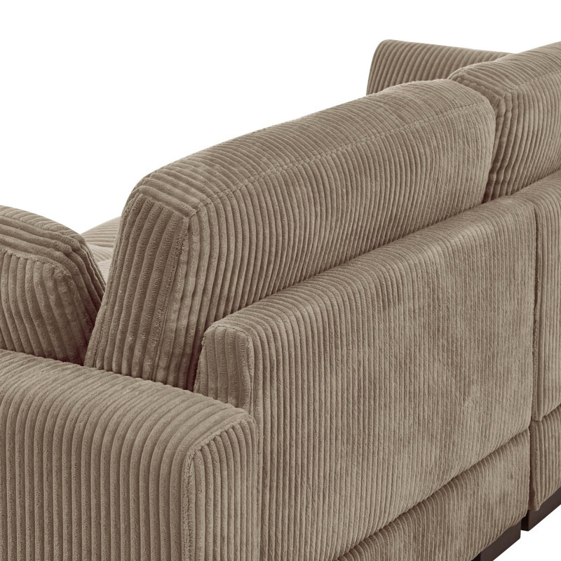 Large Seating Chaise Loveseat, Camel