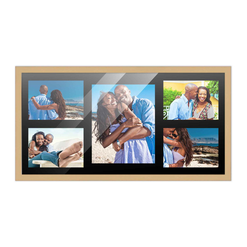 Wood Picture Frame with Mat, Natural/Black
