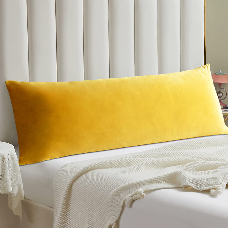  Full Body Pillow With Velvet Cover Supportive Body Pillow For Sleeping, Yellow