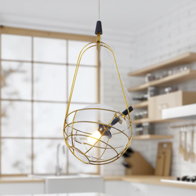 Firenze 1-Light LED Glass Globe Pendant Light with Adjustable Height
