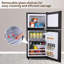 Mini réfrigérateur de 3,2 pi cu avec congélateur, tablettes réglables en verre amovibles avec thermostat, petit réfrigérateur écoénergétique silencieux pour la cuisine de bureau de résidence, noir-124624914