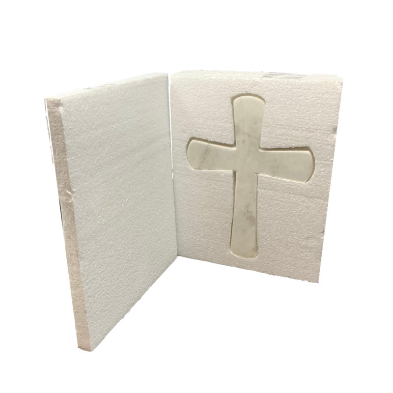 St Agatha Marble Cross White
