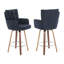 Swivel Upholstered Counter Stool with Solid Wood Frame-455983325