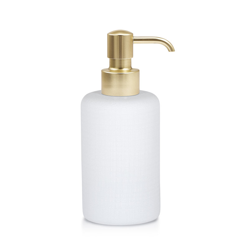 Soap Dispenser, White/Matte Brass