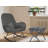 Outdoor Wicker Rocking Chair with Ottoman