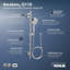 24 po Ensemble de douche à main à quatre fonctions Deluxe, 2,5 gal / min-84041255