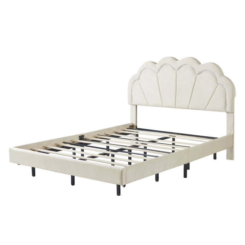 Chaley Upholstered Bed, Beige