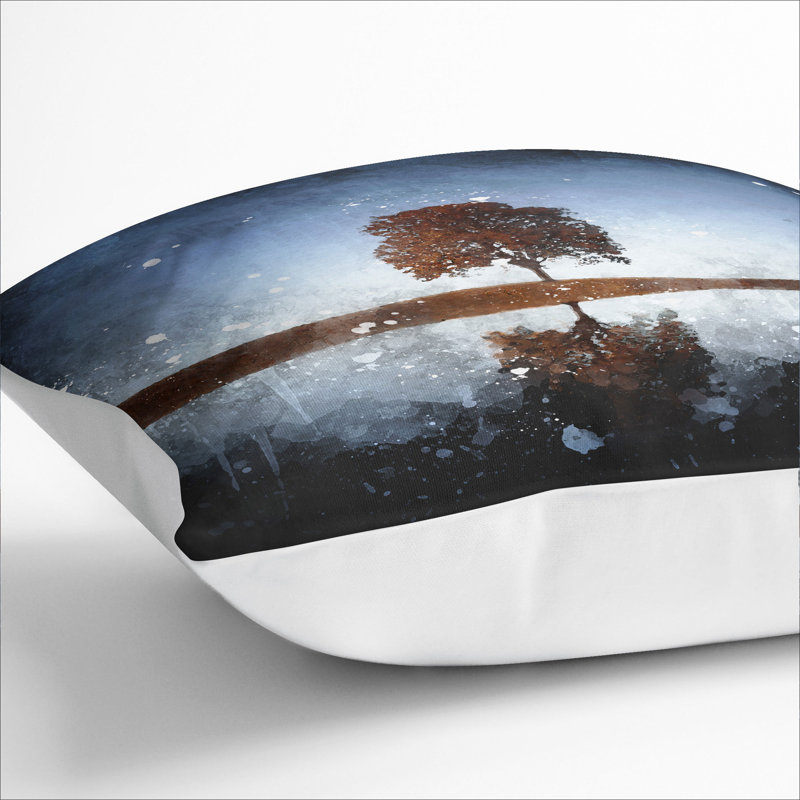 Tree at Dusk Vol.3 Paint Splash Scatter Cushion, White, 40cm H x 40cm W x 15cm D