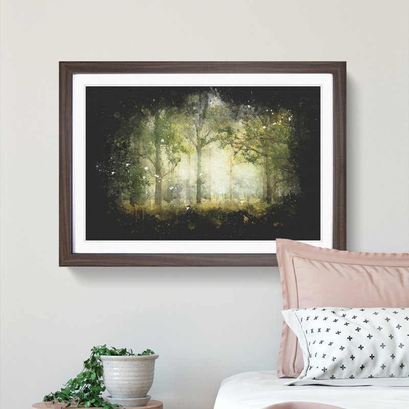 View of the Forest in the Spring - Picture Frame Graphic Art Print, 62cm H x 87cm W x 2cm D, Walnut Framed