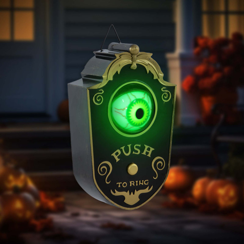 Sonnette de 7,1 po animée et animée par Halloween avec son et globe lumineux