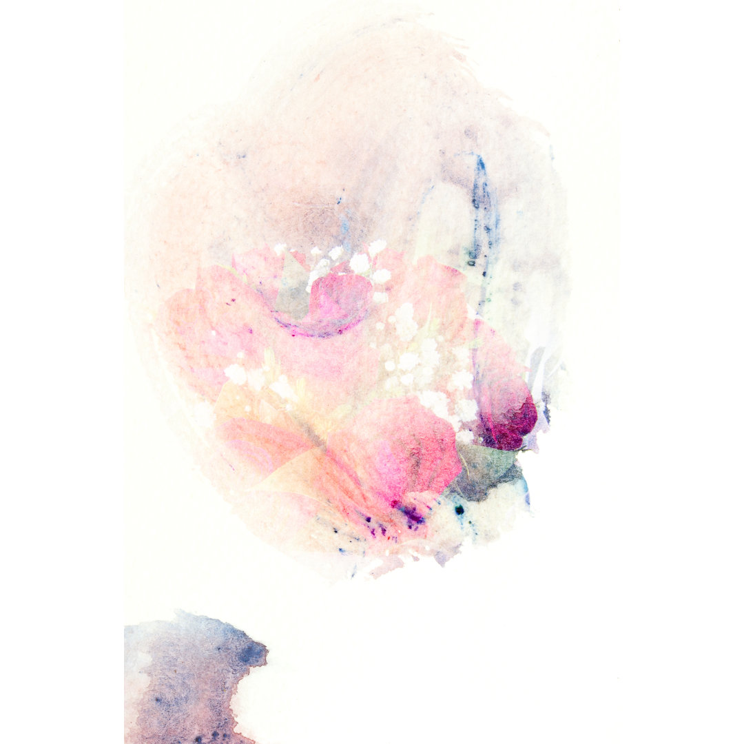 Blume Aquarell Illustration - Leinwandbild