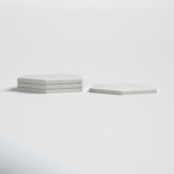 Delray White Marble Hexagon Coaster Set