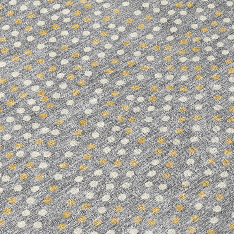 Tapis rond lavable à pois 8 po