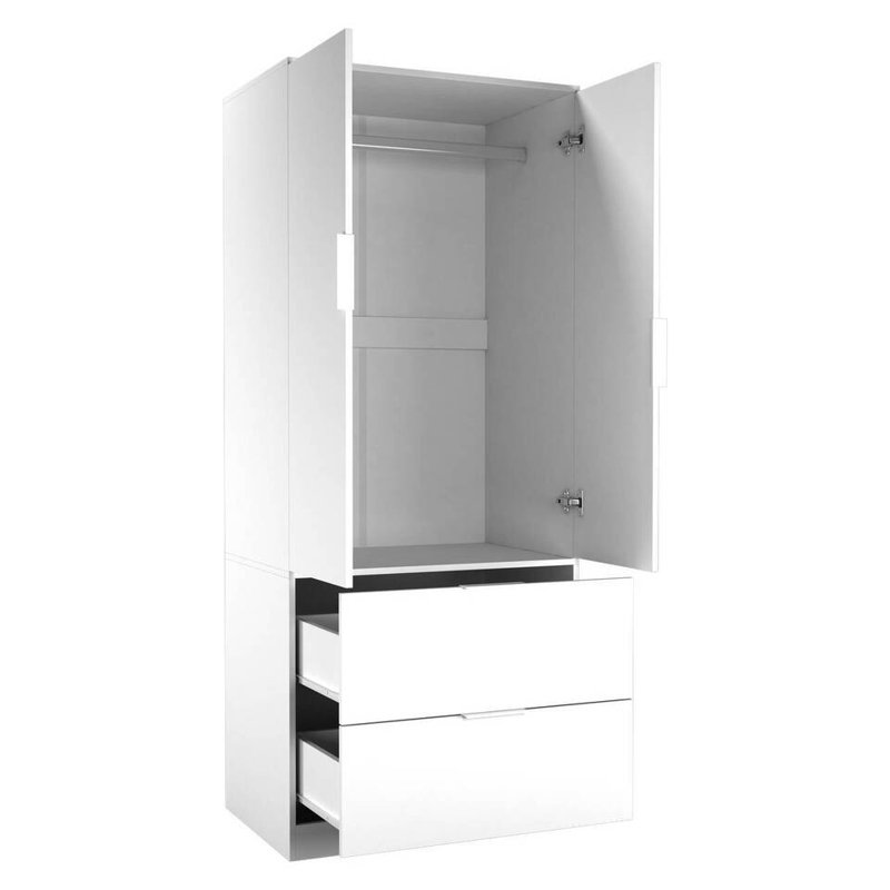 Sibby 2 Door Solid Wood Wardrobe, White