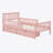Twin Wood Platform Bed with Guardrails on Both Sides and Two Storage Drawers-59393765