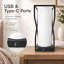 Lampe de table de chevet en lin 12,2 po H USB-C et USB-A-670549557