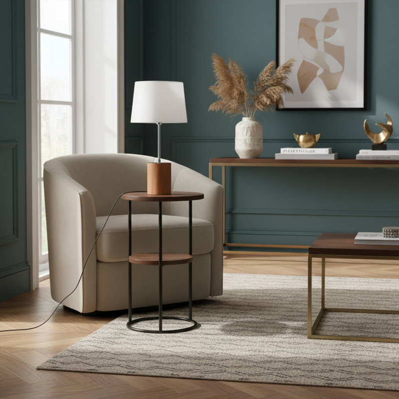 Wooden Base Table Lamp