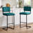 Marlow Low Back Tufted Velvet Upholstered Counter/Bar Stool with Steel Sled Frame-89351470-114394663
