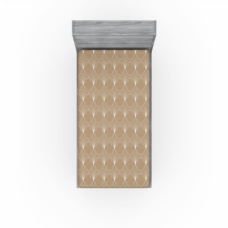  Ensemble de draps-housses pour chambre d'amis, Simple TG, Brun pâle / blanc