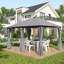 Pavillon de jardin en acier 10 x 13 pi, pour utilisation dans le jardin avec parois latérales amovibles (kaki)-125125329