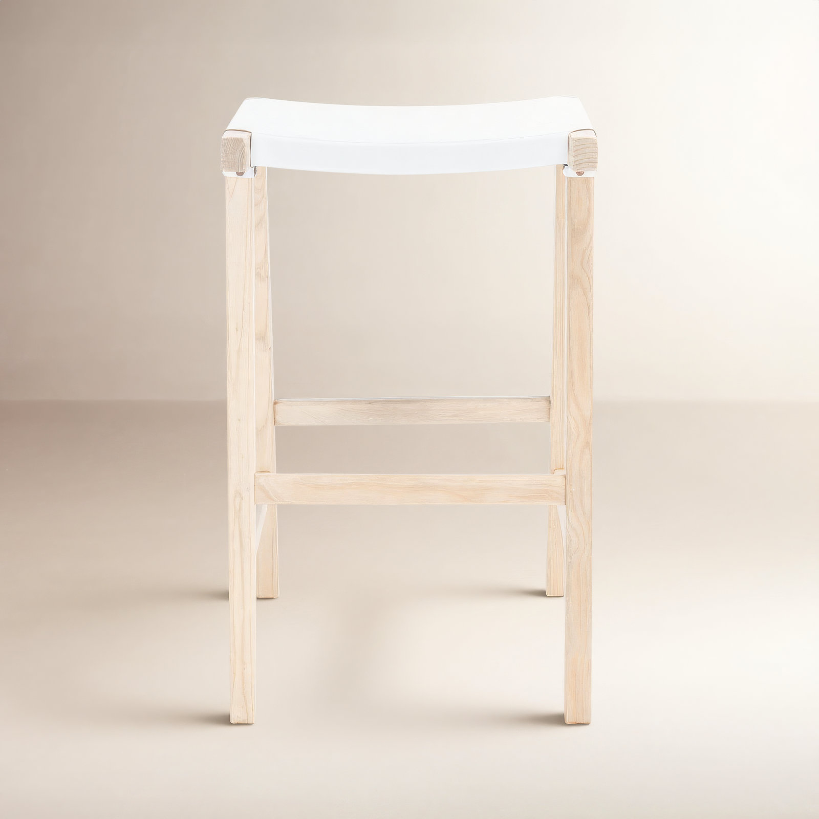 Kellan Genuine Leather Bar & Counter Stool, Bar Stool (30” Seat Height), White Genuine Leather