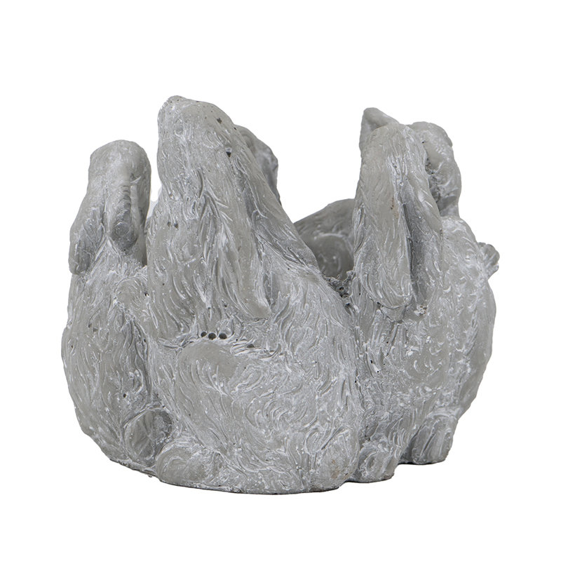 Pot à fleurs 10x8x6.5 "5 Bunny Cement