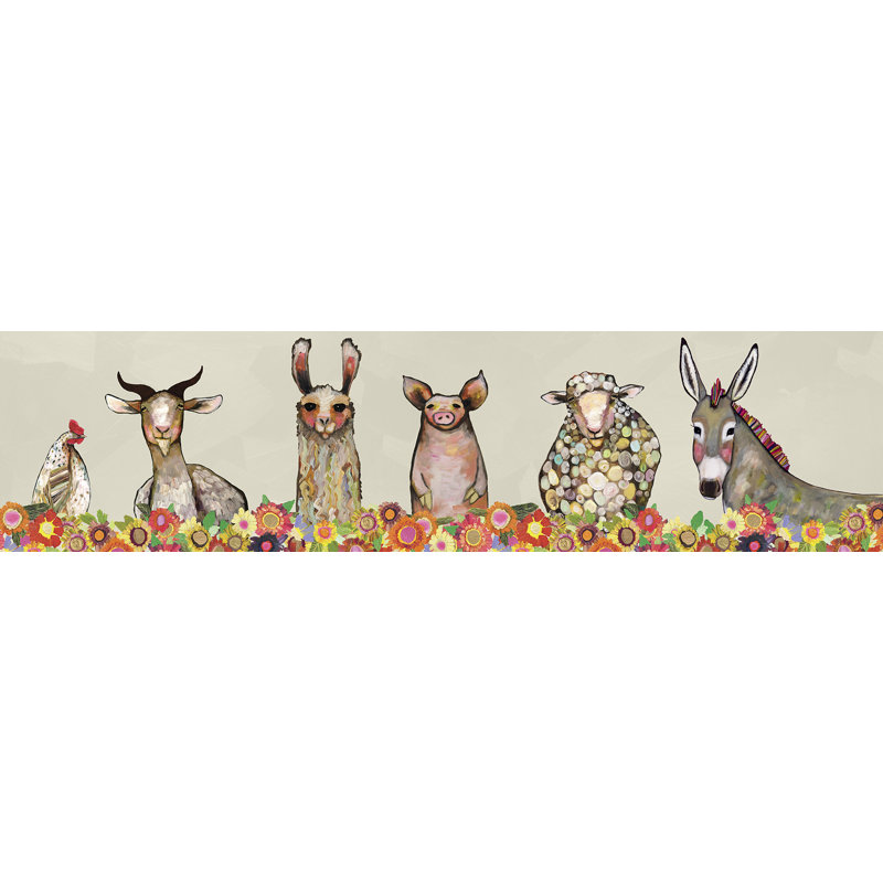 «Blooms Farm Friends» par Eli Halpin - reproduction sur toile tendue