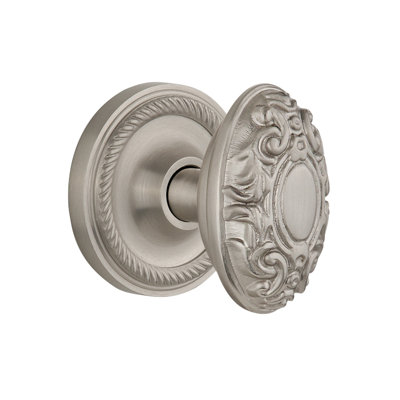 Rosette en corde avec bouton de porte victorien