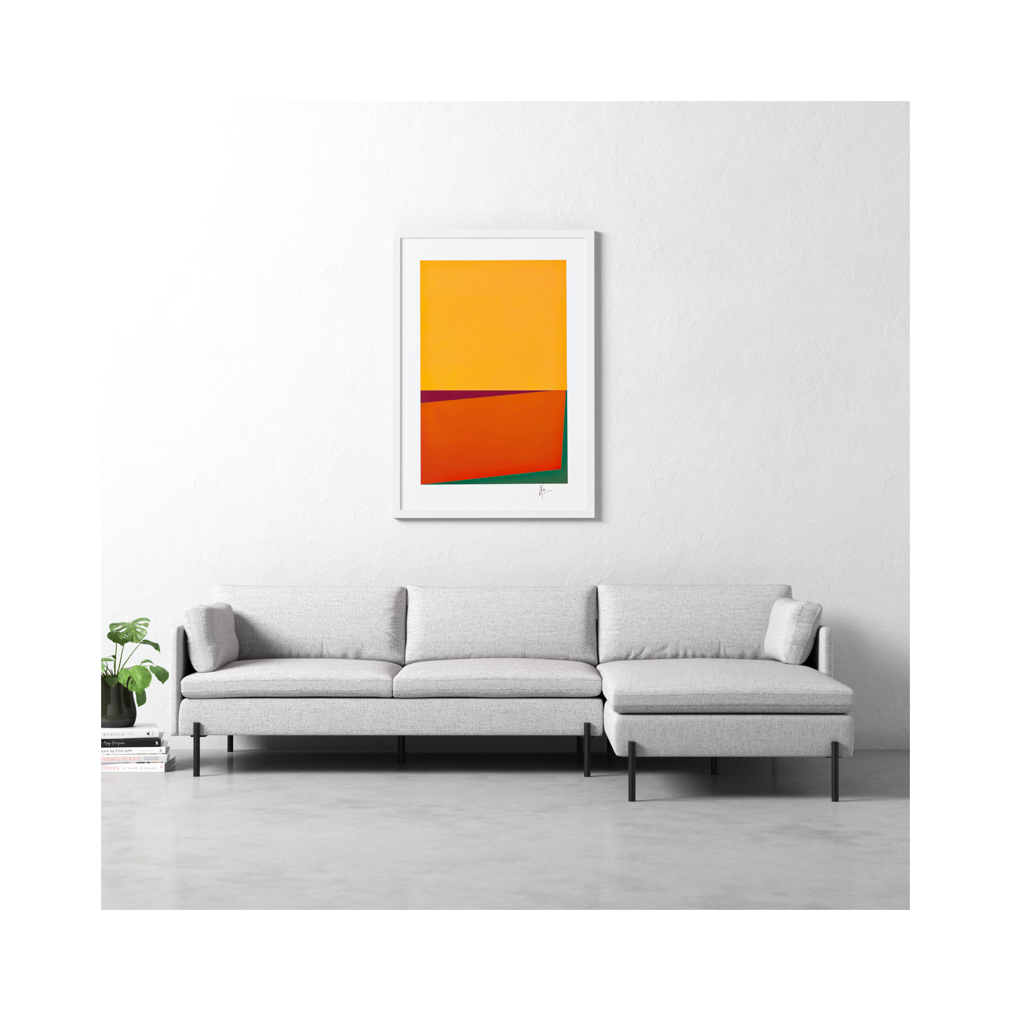 Sahara by Lee Lessem, 50" H x 35" W x 1.25" D, White