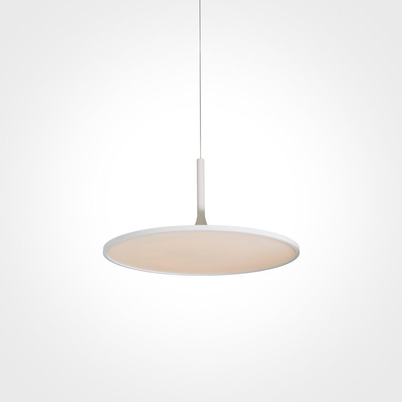 Luminaire suspendu circulaire à DEL avec hauteur réglable 17 po Salm, H 15 po x l 17 po x P 17 po, Blanc