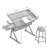 Latiffa Modern Glass Drafting Table Set With Adjustable Height And Ergonomic Chair