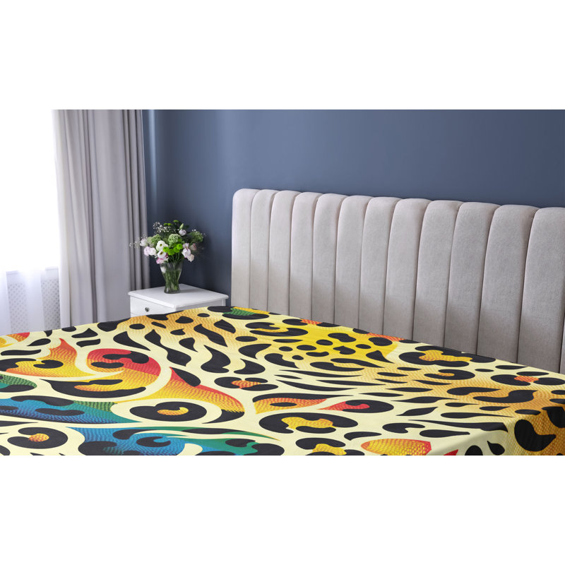 Drap-housse à imprimé léopard Ambesonne_ en couleurs arc-en-ciel_ jaune et multicolore, Drap-housse simple TG