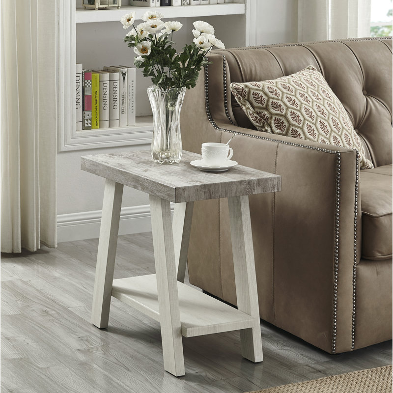 Angeleca End Table, Grey/Beige