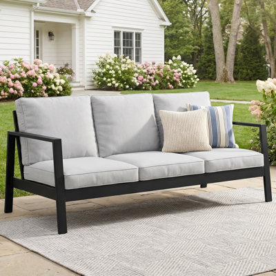 74.8'' 3-Person Metal Outdoor Patio Sofa
