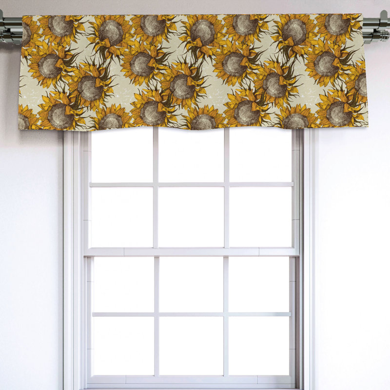 Sateen Floral Ruffled Window Valance