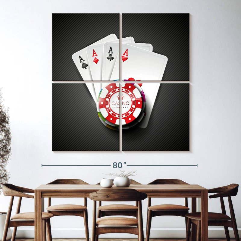 Senne Casino Four Aces, H 74 po x l 74 po