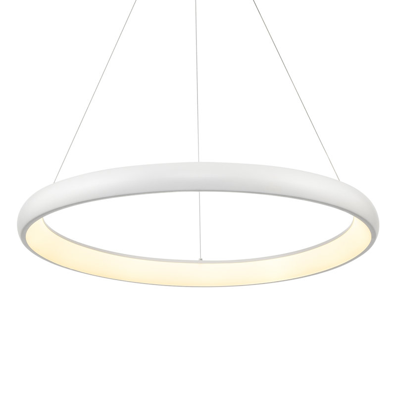 White Aluminum LED Circular Pendant Light