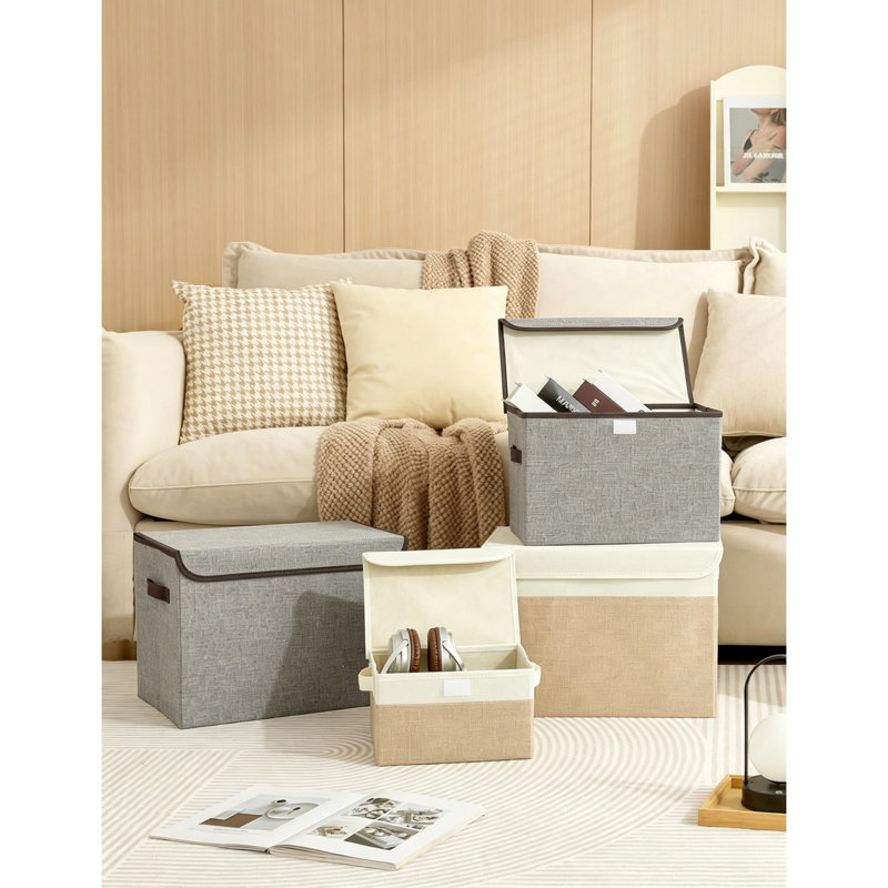Rebrilliant Fabric Storage Tub & Tote, Beige, 12