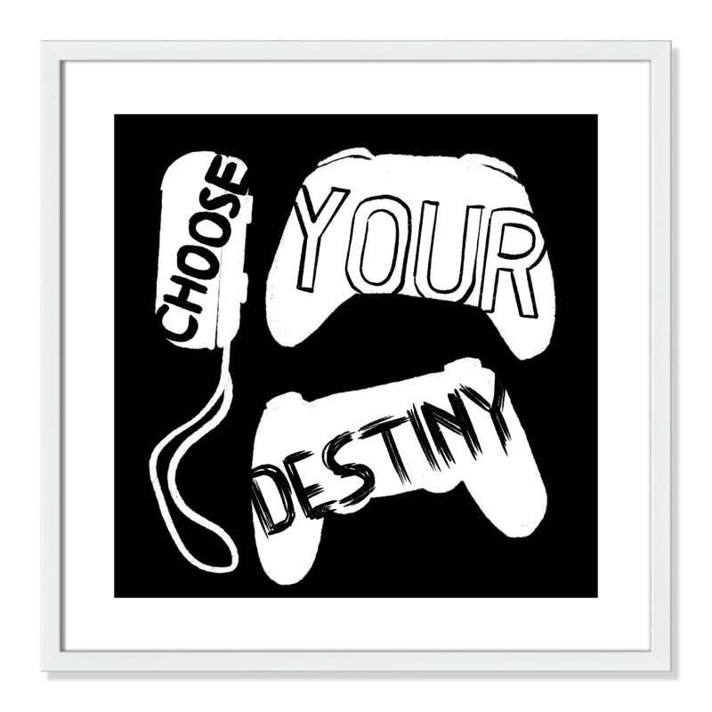 «Choisissez votre destinée», art encadré, H 23,5 po x l 23,5 po x P 1,19 po, Encadré de boîte blanc