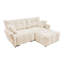 Canapé moderne à 2 places avec 1 repose-pieds et coussin décoratif-649938069