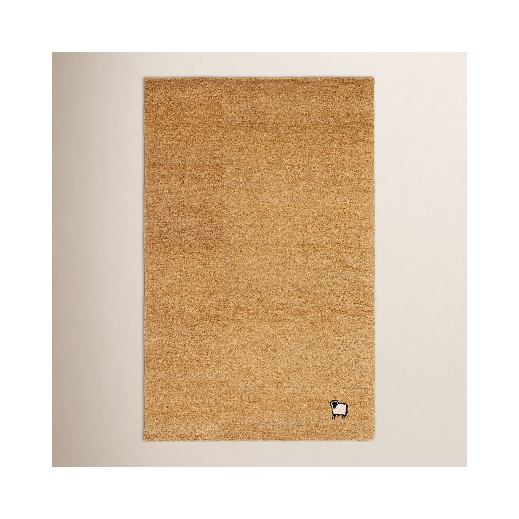 Racheal Handmade Gold Rug, Rectangle 5' x 8'