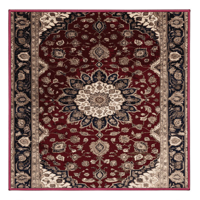 Tapis rouge persan lavable à la machine