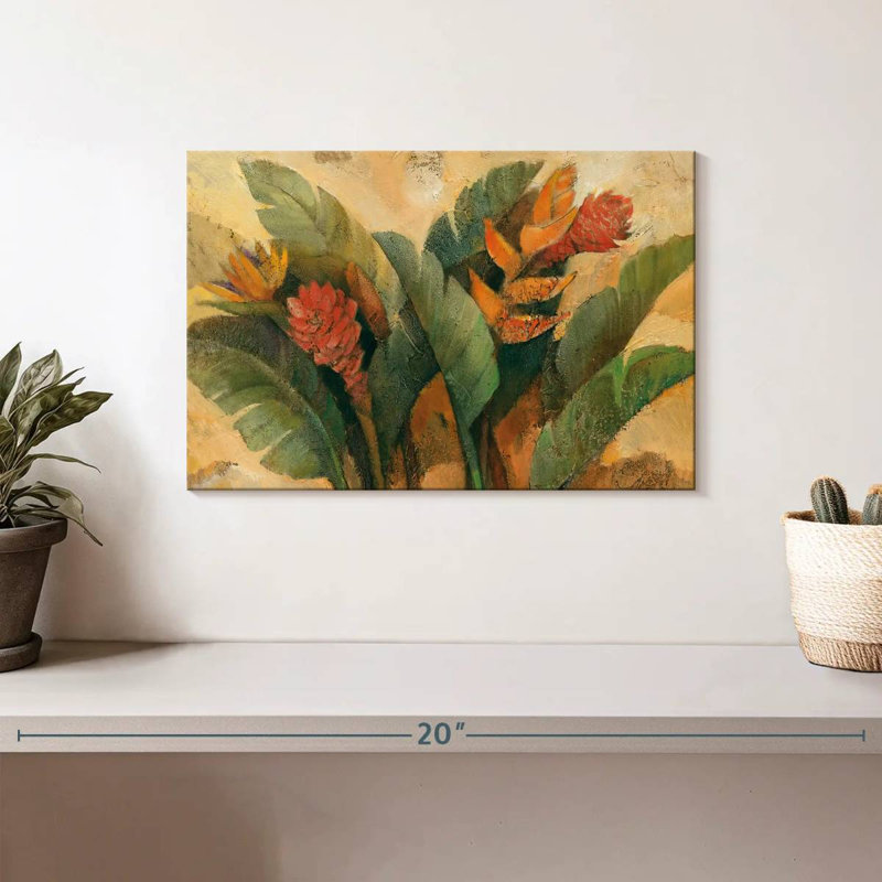 Harnek, fleurs rétro des tropiques, H 8 po x l 12 po