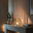 Elegant White and Gold Metal Candle Lantern with Glass Tealight Holder for Indoor, Outdoor, Christmas Decor