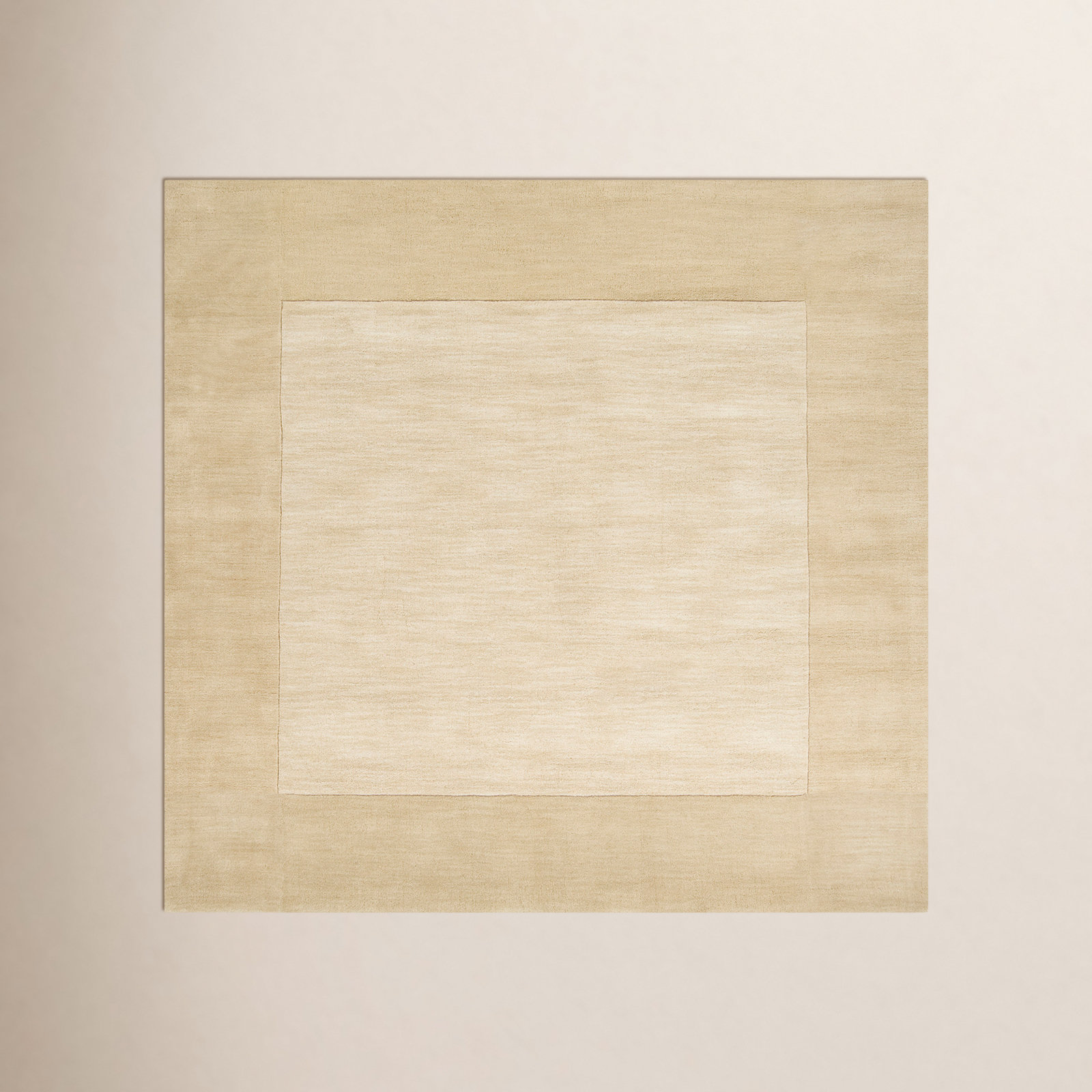 Dolma Khaki Beige Hand-Woven Wool Rug, Square 8'