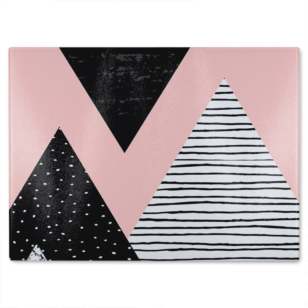 Geometric Triangles Glass Chopping Board
