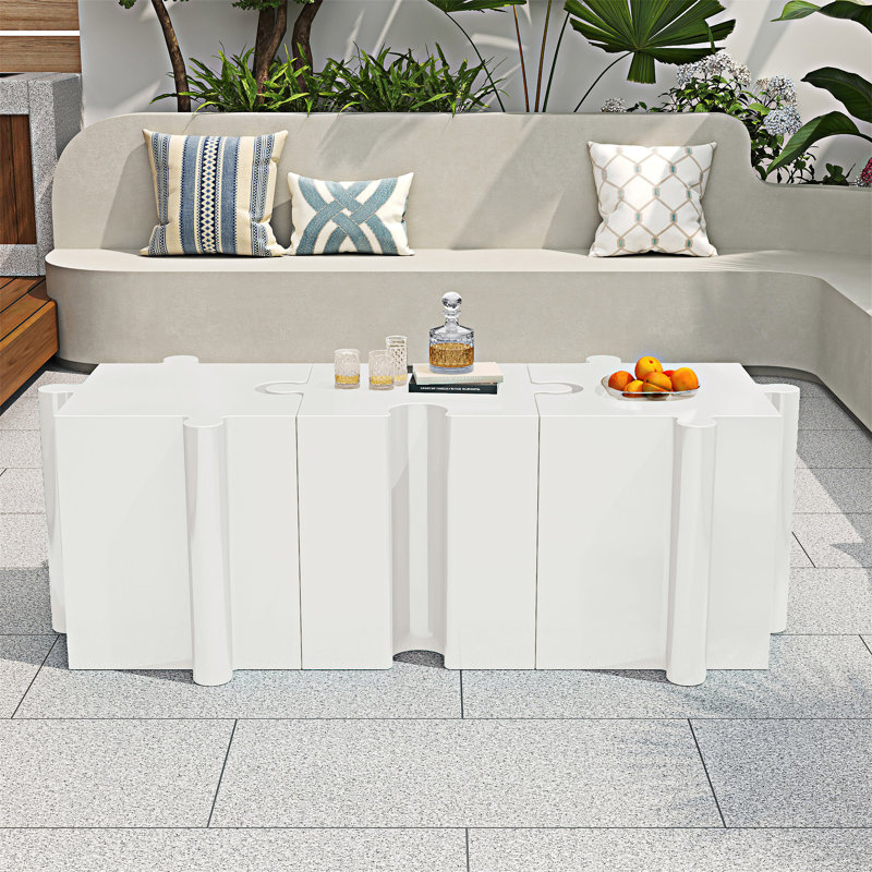 Table d'appoint d'extérieur, Blanc