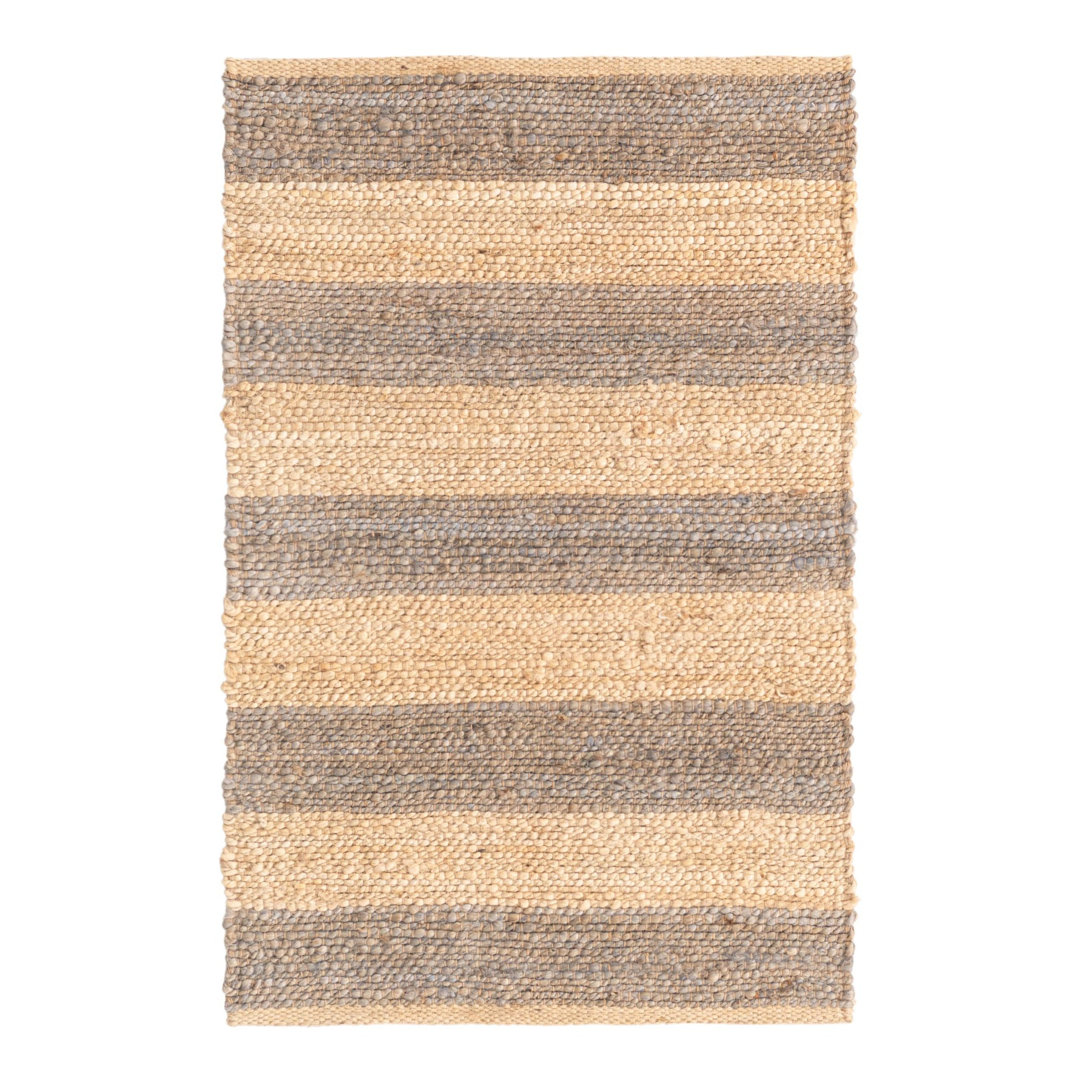 Fredric Striped Hand Braided Jute Area Rug in Gray/Beige Beachcrest Home™ Rug 