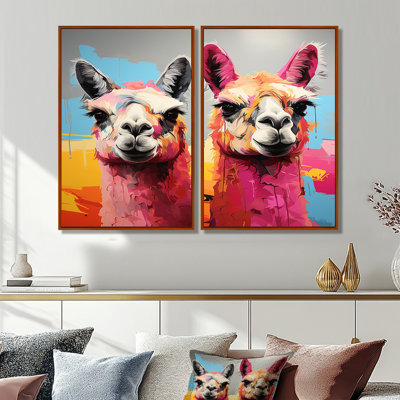 2 images colorées de Popart enchantées et colorées - impressions sur toile modernes