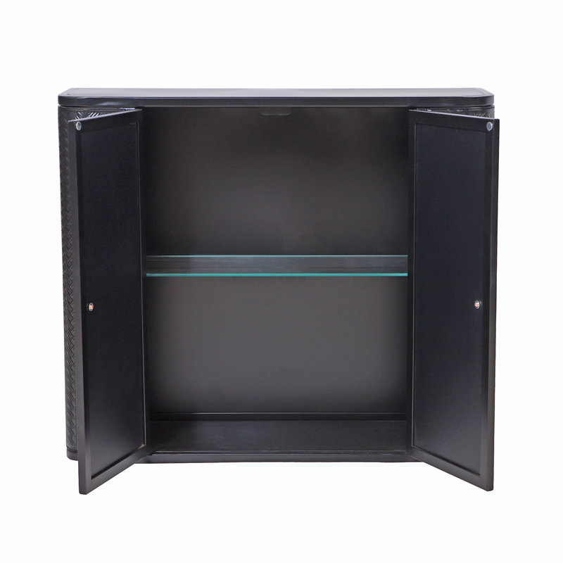 Black Wall-Mounted Bathroom Cabinet With Mirror, Antique Black